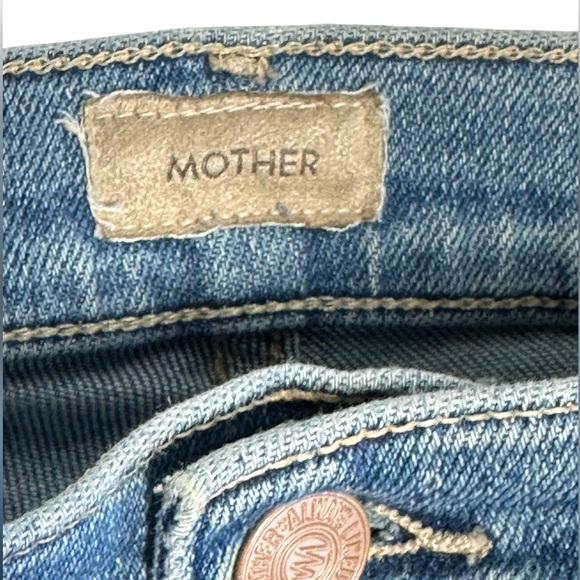 Mother Denim The Mid-Rise Dazzler Ankle Fray Jeans Sz 26 Cropped Cotton Stretch - Picture 7 of 12